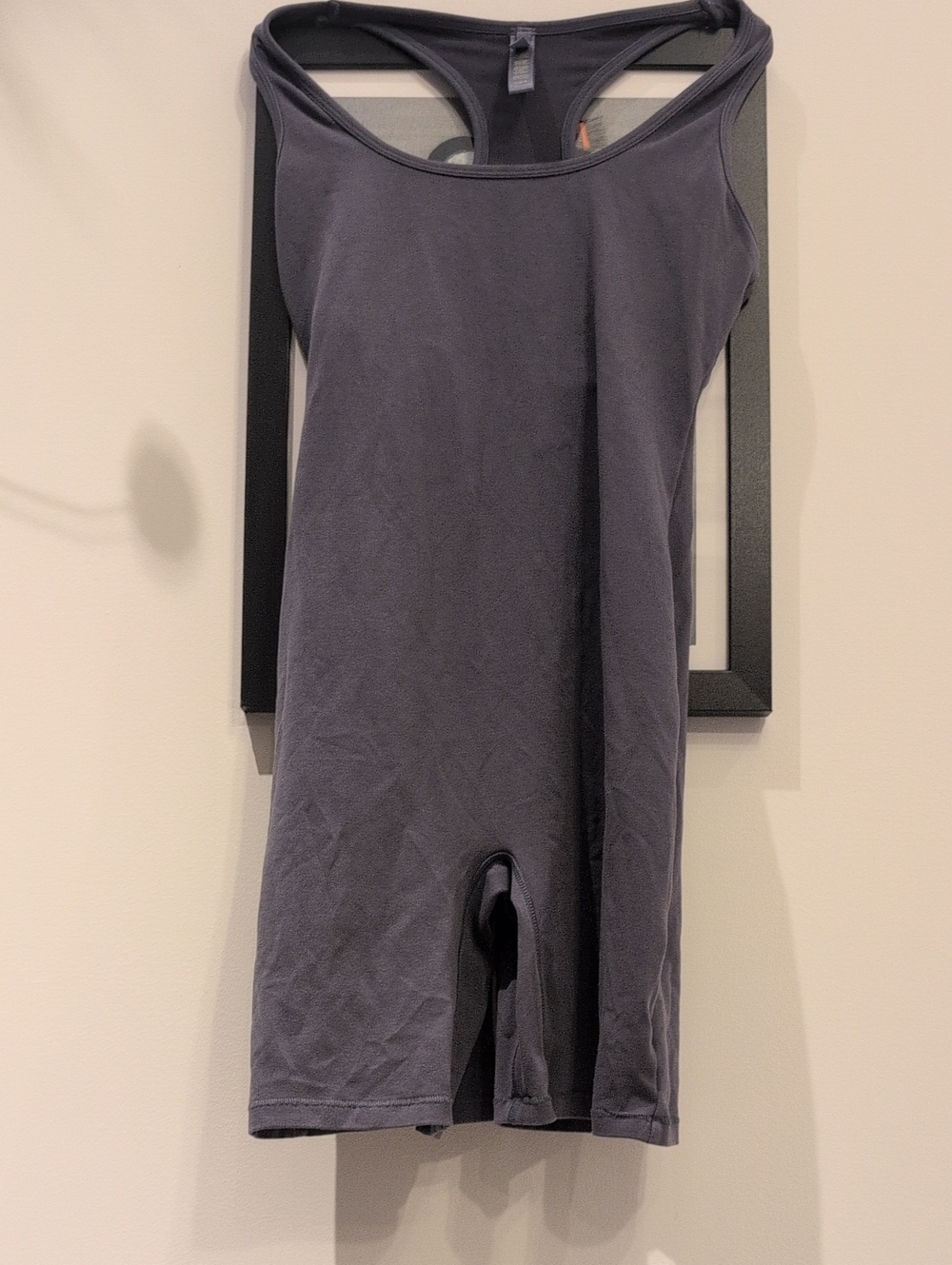 SKIMS Sleeveless Racerback Romper in Charcoal